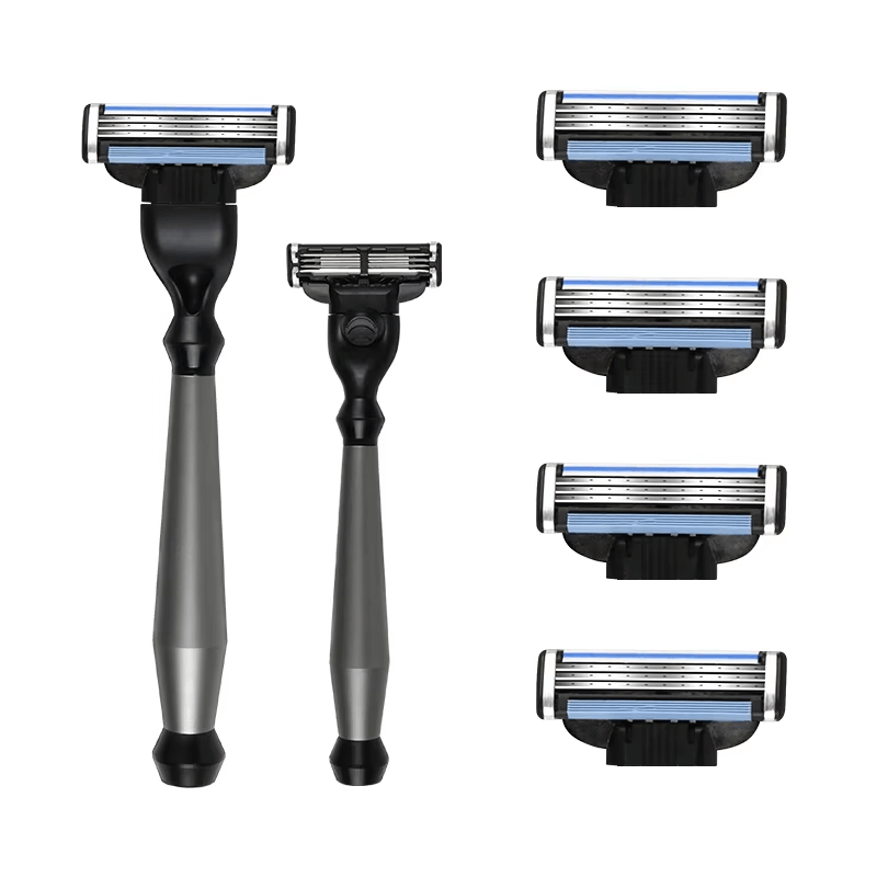 3 Blade Metal Safety Razor With 4 Cartridges Refill | XIRUI903